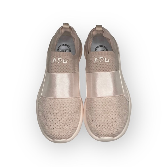new APL 𖤐 Techloom Bliss Knit Satin Strap Running Shoe Sneakers 𖤐 Rose Nude 𖤐 - Picture 9 of 16